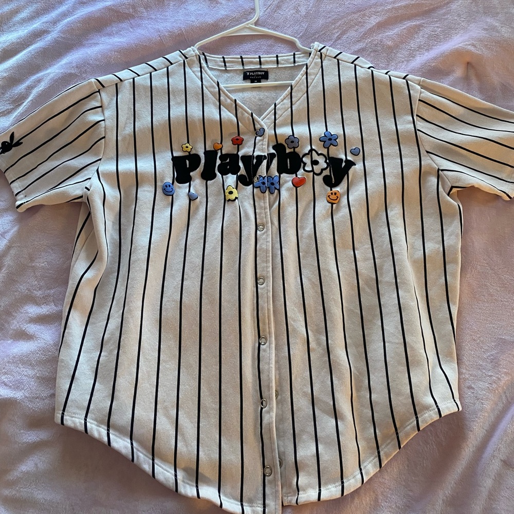 Oversized Playboy Cute Baseball Tee